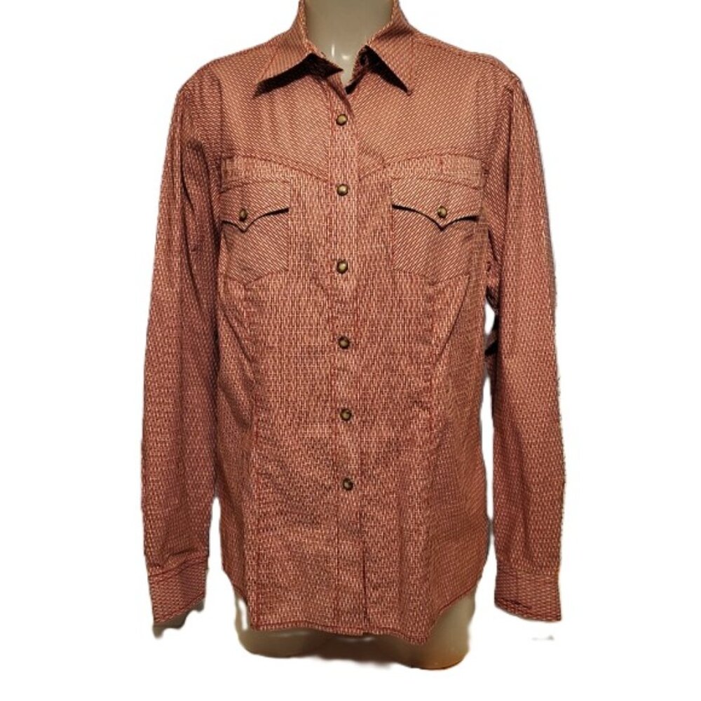 ROCKIES red/beige snap button western shirt size XL